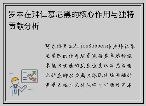 罗本在拜仁慕尼黑的核心作用与独特贡献分析 罗本在拜仁慕尼黑的核心作用与独特贡献分析